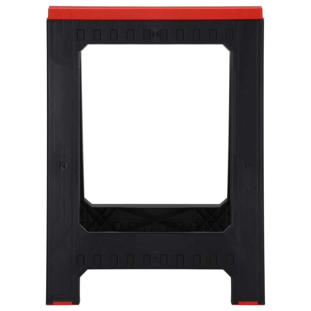 vidaXL Foldable Work Trestles 2 pcs Black and Red Polypropylene 350 kg