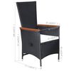 vidaXL 7 Piece Garden Dining Set Poly Rattan Black