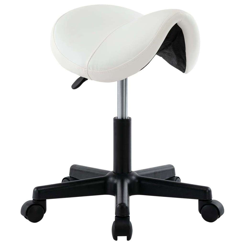 vidaXL Work Stool White Faux Leather