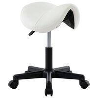 vidaXL Work Stool White Faux Leather, white vidaXL Work Stool White Faux Leather