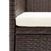 vidaXL 3 Piece Garden Dining Set Brown Poly Rattan and Glass