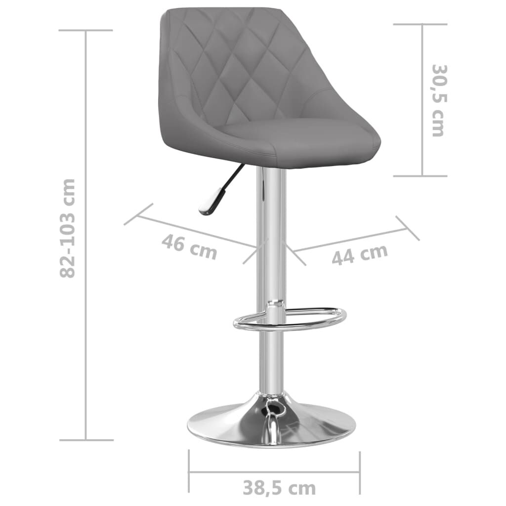 vidaXL Bar Stools 2 pcs Grey Faux Leather
