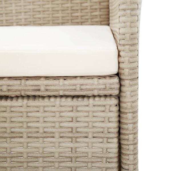 vidaXL 9 Piece Outdoor Dining Set with Cushions Poly Rattan Beige