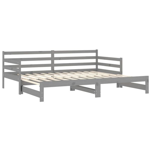 vidaXL Pull-out Day Bed without Mattress Grey 2x(90x200)cm
