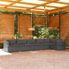 vidaXL 6 Piece Garden Lounge Set with Cushions Poly Rattan Grey