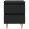 vidaXL Bed Cabinets with Solid Pinewood Legs 2 pcs Black 40x35x50 cm