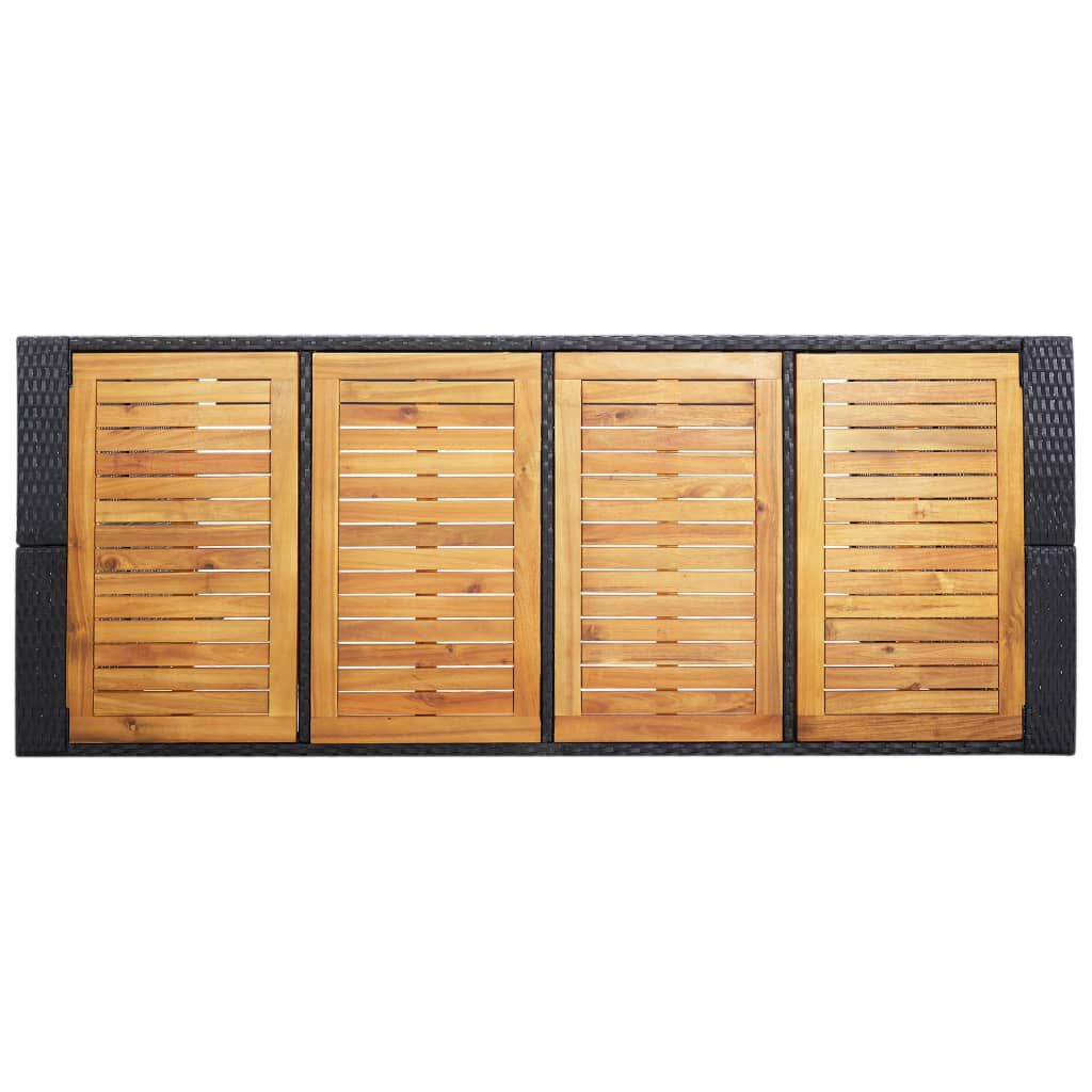 vidaXL 9 Piece Outdoor Bar Set Poly Rattan and Acacia Wood Black