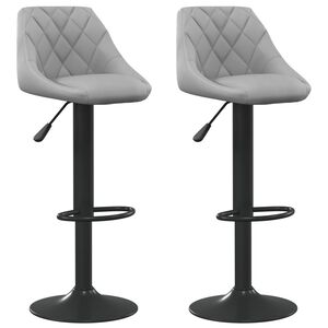 vidaXL Bar Stools 2 pcs Light Grey Velvet