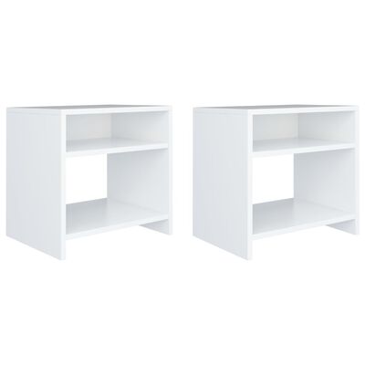 vidaXL Bedside Cabinets 2 pcs White 40x30x40 cm Engineered Wood, white vidaXL Bedside Cabinets 2 pcs White 40x30x40 cm Engineered Wood