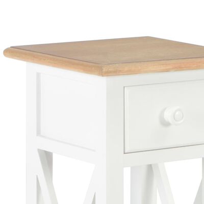 vidaXL Side Table White 27x27x65.5 cm Wood, brown and white vidaXL Side Table White 27x27x65.5 cm Wood