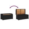 vidaXL Storage Bench Black 100x50x52 cm Poly Rattan and Acacia Wood