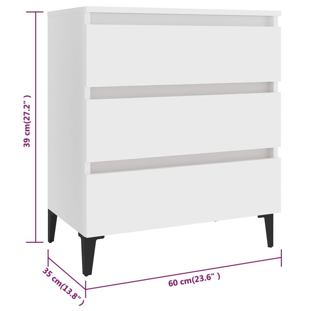 vidaXL Sideboard White 60x35x69 cm Engineered Wood