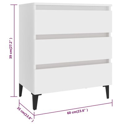 vidaXL Sideboard White 60x35x69 cm Engineered Wood, white vidaXL Sideboard White 60x35x69 cm Engineered Wood