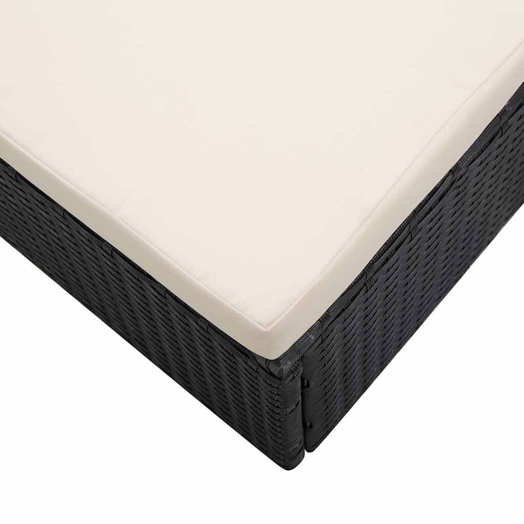 vidaXL 2 Piece Garden Lounge Set with Cushions Poly Rattan Black