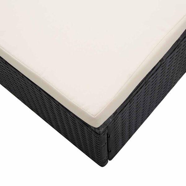 vidaXL 2 Piece Garden Lounge Set with Cushions Poly Rattan Black