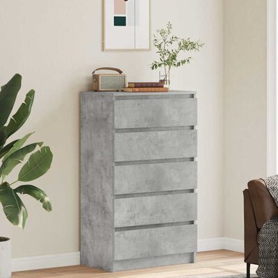 vidaXL Drawer Cabinet Concrete Grey 60x36x103 cm Engineered Wood, concrete grey vidaXL Drawer Cabinet Concrete Grey 60x36x103 cm Engineered Wood