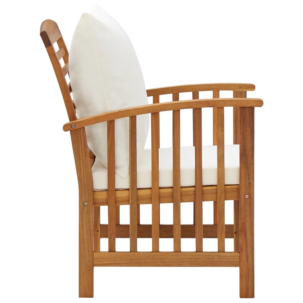 vidaXL 5 Piece Garden Lounge Set with Cushions Solid Acacia Wood (310257+310260+310263)