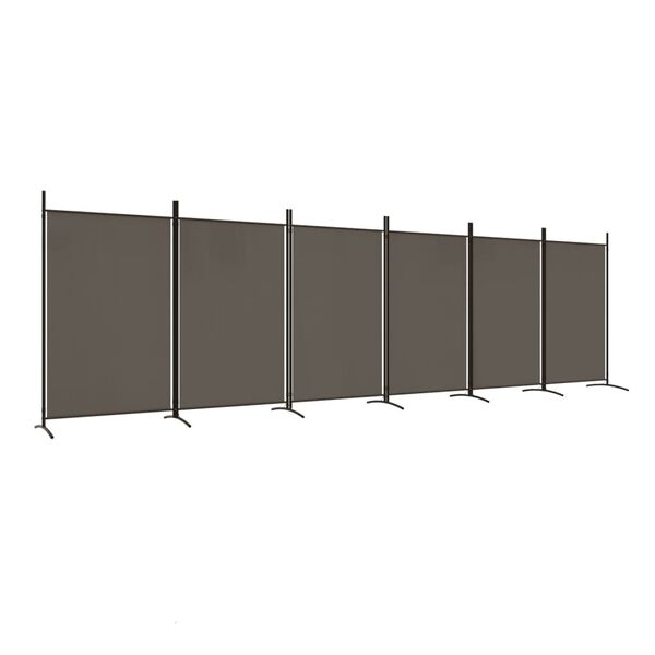 vidaXL 6-Panel Room Divider Anthracite 520x180 cm Fabric