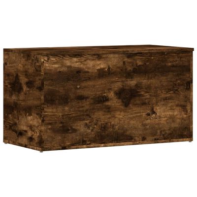 vidaXL Storage Chest Smoked Oak 84x42x46 cm Engineered Wood, smoked oak vidaXL Storage Chest Smoked Oak 84x42x46 cm Engineered Wood