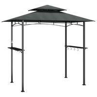 vidaXL BBQ Gazebo with Side Shelves Anthracite 240x150x243 cm Steel,  vidaXL BBQ Gazebo with Side Shelves Anthracite 240x150x243 cm Steel