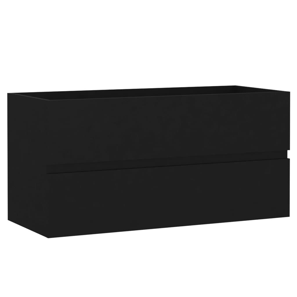 vidaXL Sink Cabinet Black 90x38.5x45 cm Engineered Wood
