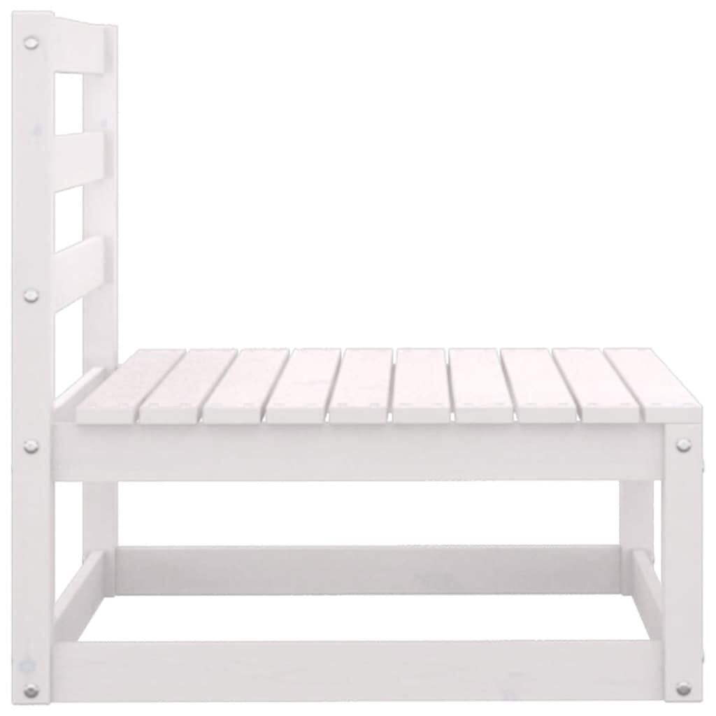 vidaXL Garden Middle Sofa with Anthracite Cushions White Solid Pinewood