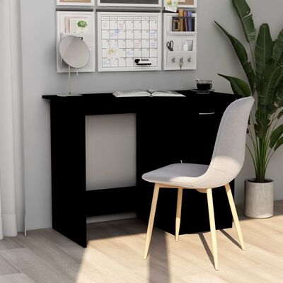 vidaXL Desk Black 100x50x76 cm Engineered Wood, black vidaXL Desk Black 100x50x76 cm Engineered Wood