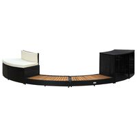 vidaXL Spa Surround Black Poly Rattan and Acacia Wood,  vidaXL Spa Surround Black Poly Rattan and Acacia Wood