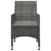 vidaXL 3 Piece Bistro Set Poly Rattan and Tempered Glass Grey