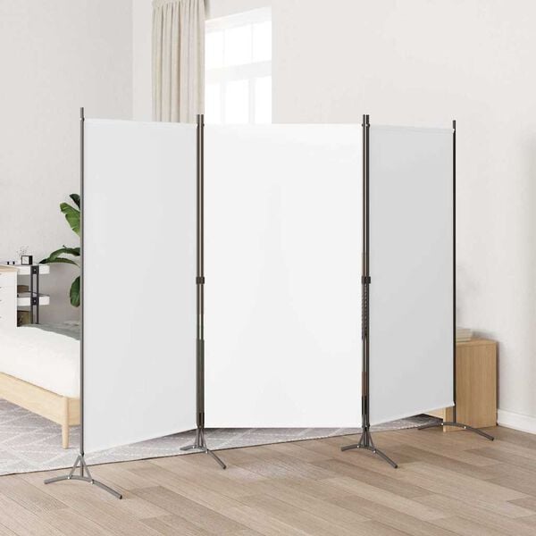 vidaXL 3-Panel Room Divider White 260x180 cm