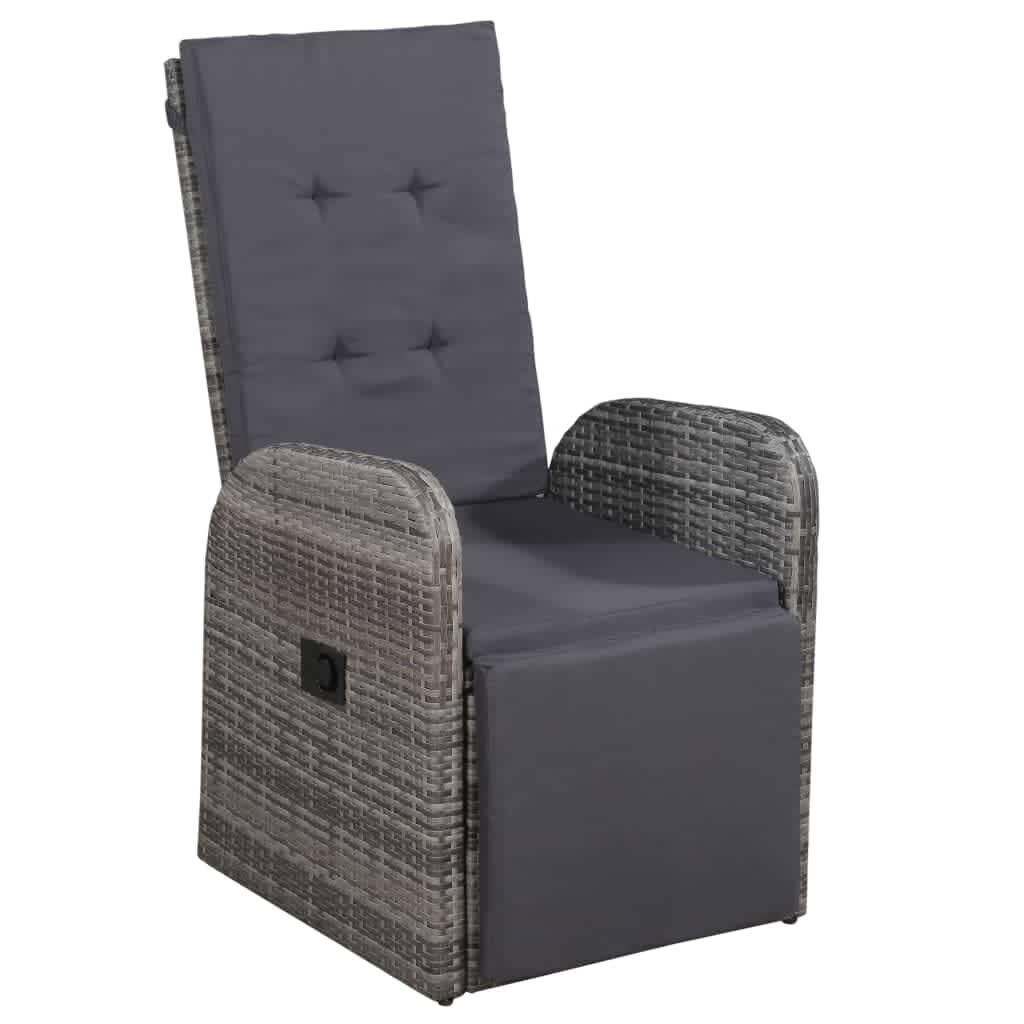 vidaXL 9 Piece Garden Dining Set with Cushions Grey