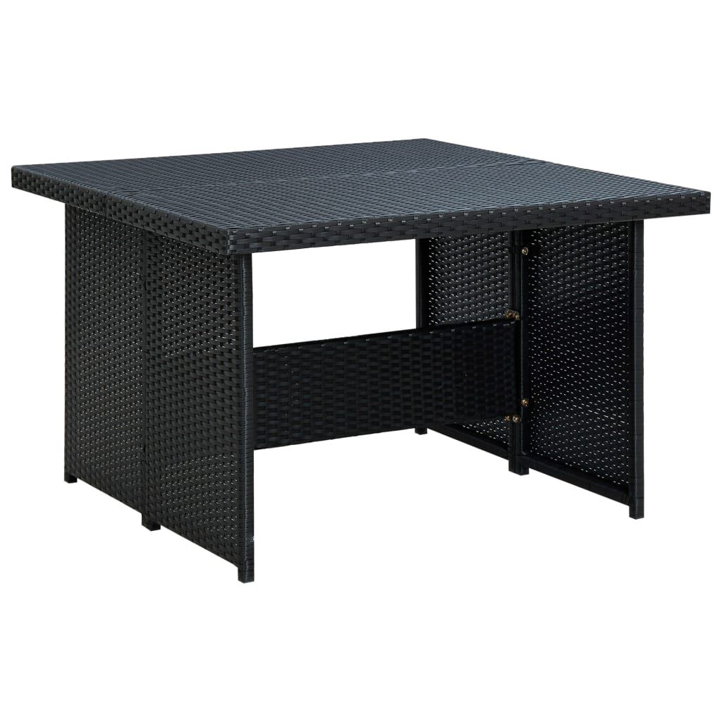 vidaXL 6 Piece Garden Lounge Set with Cushions Poly Rattan Black