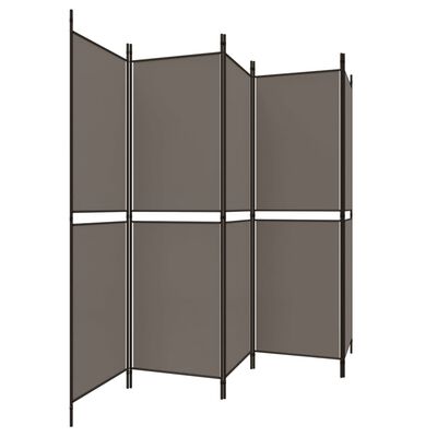 vidaXL 5-Panel Room Divider Anthracite 250x180 cm Fabric, anthracite vidaXL 5-Panel Room Divider Anthracite 250x180 cm Fabric