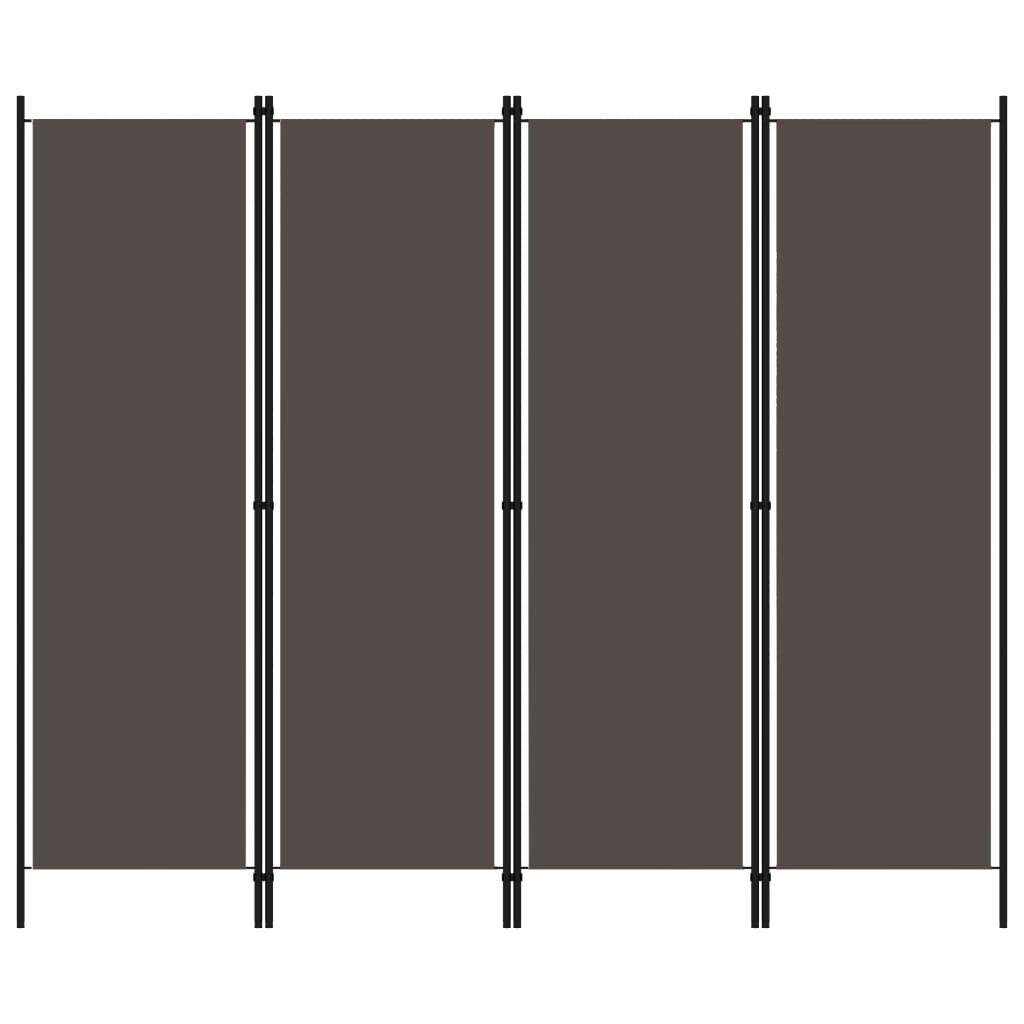 vidaXL 4-Panel Room Divider Anthracite 200x180 cm