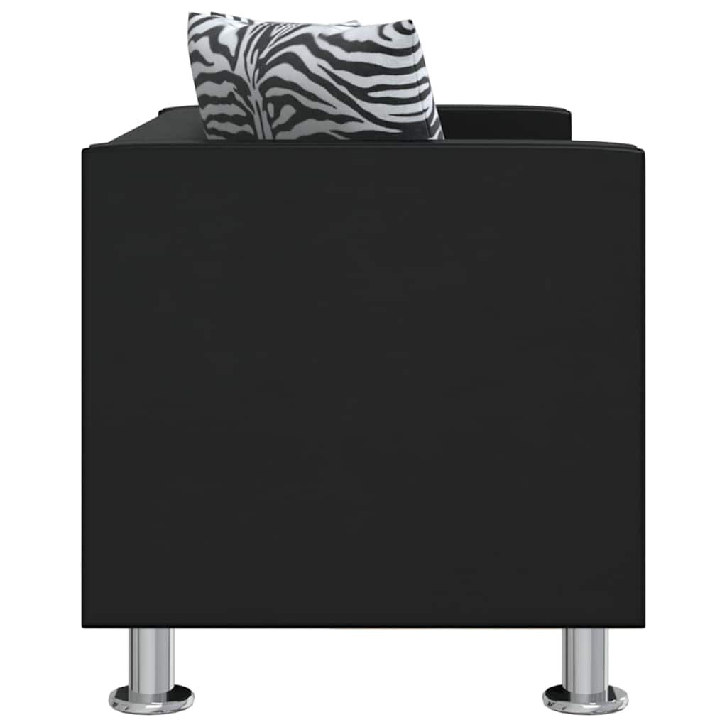 vidaXL Sofa 2-Seater Artificial Leather Black