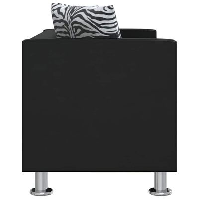 vidaXL Sofa 2-Seater Artificial Leather Black, black vidaXL Sofa 2-Seater Artificial Leather Black