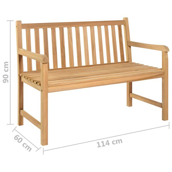 vidaXL Garden Bench 114 cm Solid Teak Wood