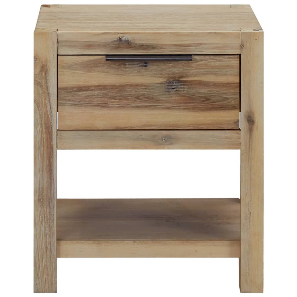 vidaXL Nightstand with Drawer 40x30x48 cm Solid Acacia Wood
