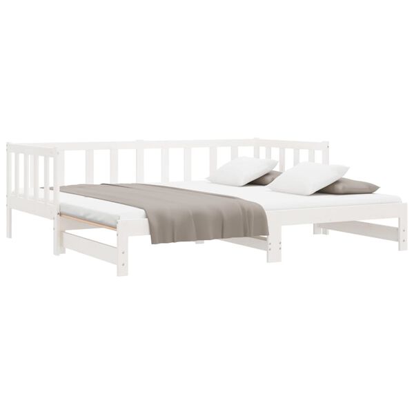 vidaXL Pull-out Day Bed without Mattress White 2x(90x200)cm