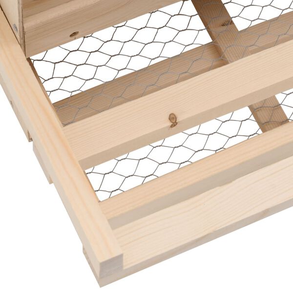 vidaXL Chicken Laying Nest 2 Compartments 63x40x45 cm Solid Pine Wood