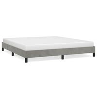 vidaXL Bed Frame without Mattress Light Grey 183x203 cm King Velvet, light grey vidaXL Bed Frame without Mattress Light Grey 183x203 cm King Velvet