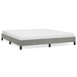 vidaXL Bed Frame without Mattress Light Grey 183x203 cm King Velvet