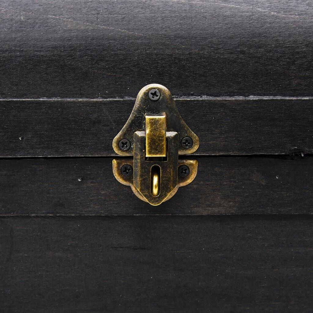 vidaXL Treasure Chest Wood Black 90x51x42 cm