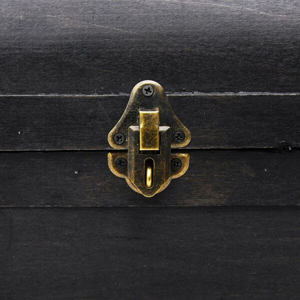 vidaXL Treasure Chest Wood Black 90x51x42 cm