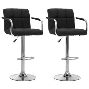 vidaXL Bar Stools 2 pcs Black Fabric