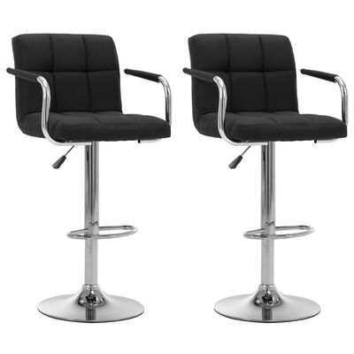 vidaXL Bar Stools 2 pcs Black Fabric, black vidaXL Bar Stools 2 pcs Black Fabric
