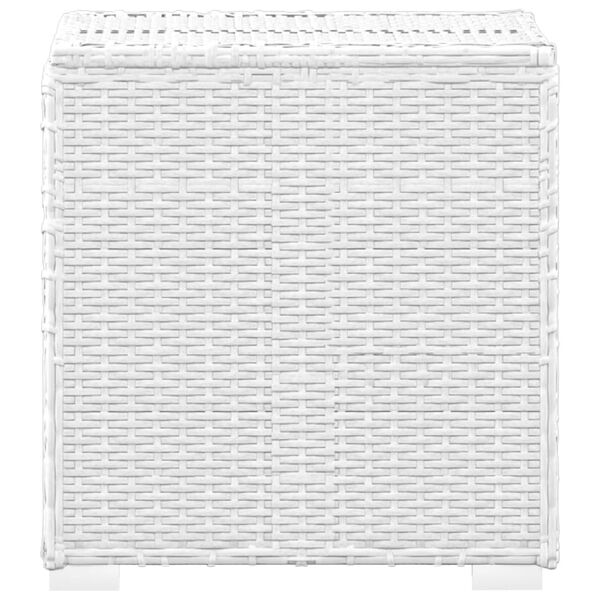 vidaXL Sun Lounger with Cushion and Tea Table Poly Rattan White