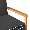 vidaXL Garden Bench with Cushion Black Poly Rattan Acacia Wood