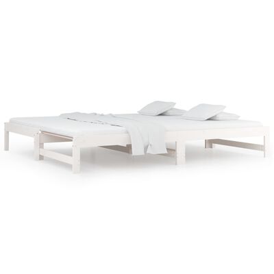 vidaXL Pull-out Day Bed White 2x(90x200) cm Solid Wood Pine