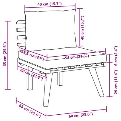 vidaXL 2 Piece Garden Lounge Set with Cushions Solid Acacia Wood,  vidaXL 2 Piece Garden Lounge Set with Cushions Solid Acacia Wood